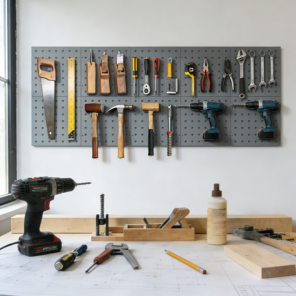 Tools Use In The Workshop - Pegboard 28cm Square | Multi-Use Wall