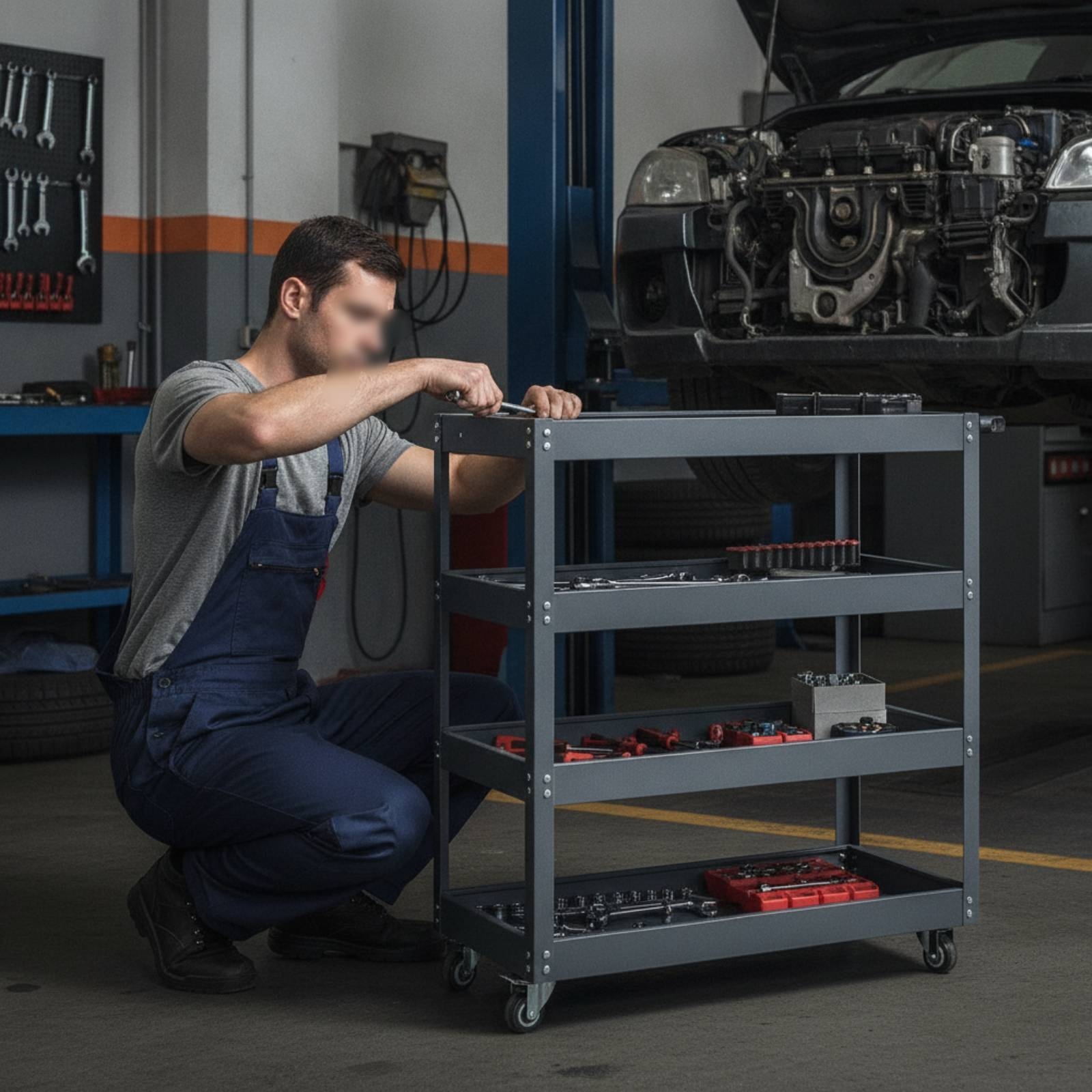 Four-Tier Utility Cart Long-La - Tools Mechanical Workshop ulasan dan harga
