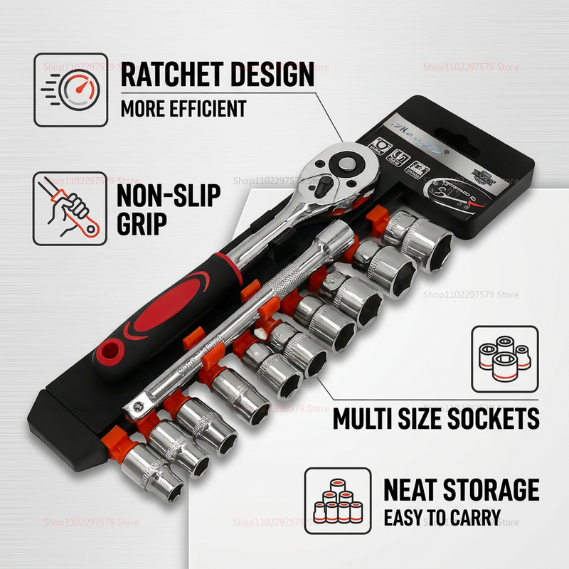 12 Piece Automotive Socket Set - Hand Tools In Workshop ulasan dan harga